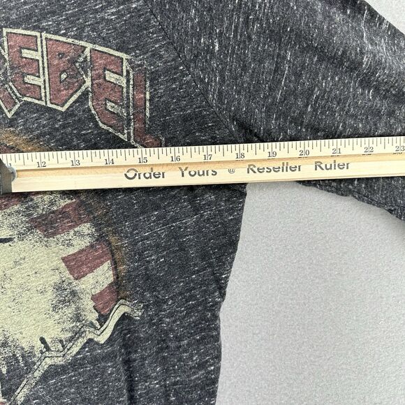 Rebel‎ Republic BORN TO REBEL Long Sleeve Gray Sweat Top Womens M USA Rock Biker - Picture 6 of 9